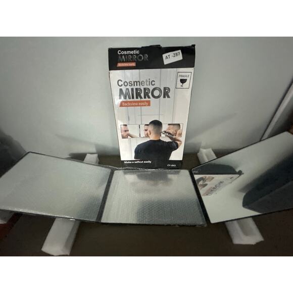 360 Mirror – Foldable 3-Way Hair Cutting Mirror – Black, No LED, Door Mount NEW - Picture 5 of 5